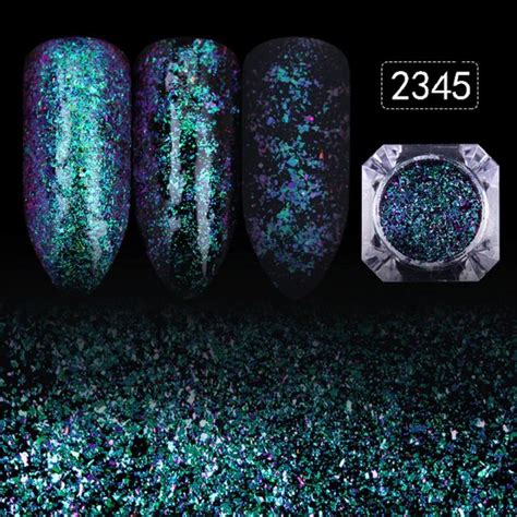 Nail Glitter Powder 1g Peacock Holographic Chameleon Nail Etsy