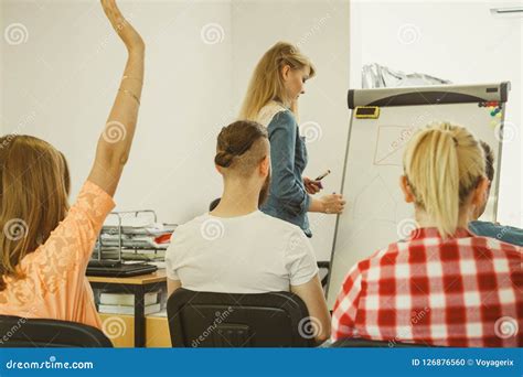 Teacher Teaching Mathematics To College Students Stock Photo Image Of