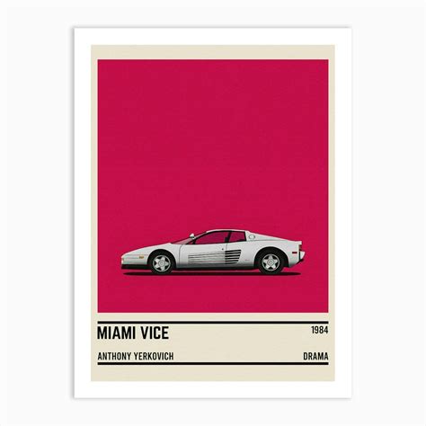 Miami Vice Car Movie Art Print by DoubleT - Fy