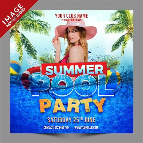 Premium Psd Summer Pool Party Psd Social Media Post