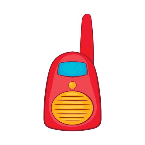 Red Portable Handheld Radio Icon Cartoon Style Vector Art At