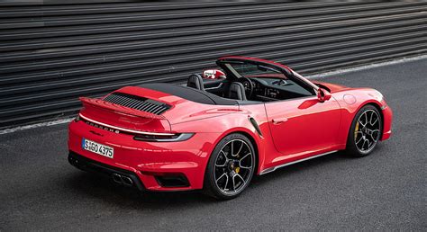 Porsche Turbo S Cabrio Color Guards Red Rear Three