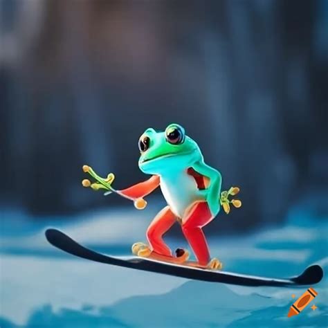 Skiing Frogs On Craiyon