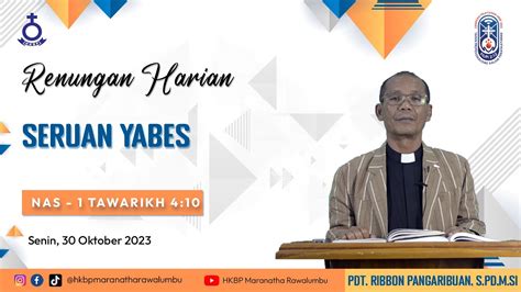 Renungan Harian Senin 30 Oktober 2023 HKBP Maranatha Rawalumbu