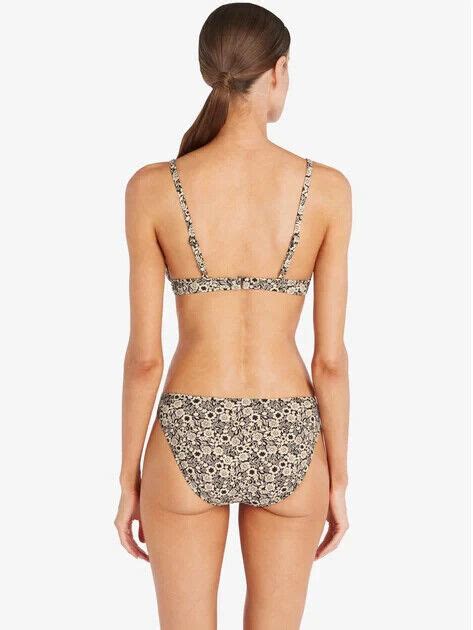 ROBIN PICCONE Aubrey Side Tie Bikini Bottoms ONLY In Black Ivory S