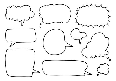 Premium Vector Set Of Hand Drawing Bubbles Speech Or Bubbles Talk