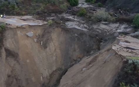 Videos: Huge Mudslide Washes Out Cliffside Highway in California’s Big Sur