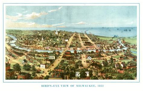 Birds Eye View Of Milwaukee Print Wisconsin Historical Society