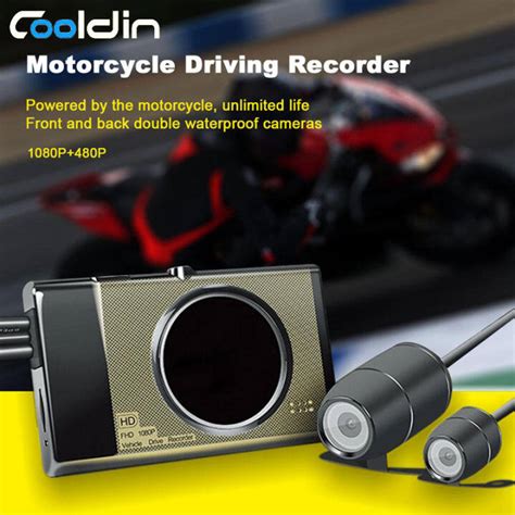 Cooldin Inch Motorcycle Dvr Dash Cam Full Hd P P Dual Track