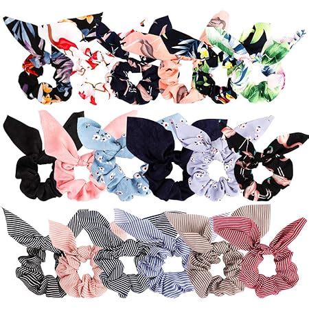 Amazon Bow Scrunchies For Hair 18 Pcs Chiffon Satin Scrunchies