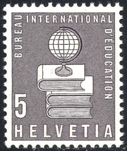 Stamp Globe And Books Switzerland Bie Ibe International Bureau Of