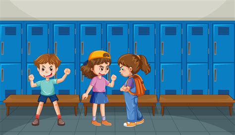 School bullying with student cartoon characters 13499709 Vector Art at ...