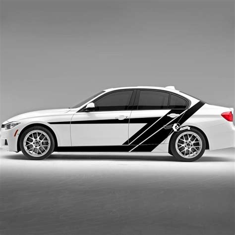 Pair BMW Hood Doors Side Stripes Rally Motorsport Geometry Lines Vinyl Decal Sticker F30 G20 ...