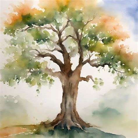 Watercolor Tree Painting Painting | Art Of Paint By Numbers