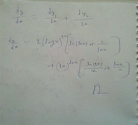 Differentiate The Following W R T Mathrm X N Y Log X