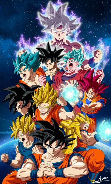 Awesome All Goku Forms Dbz Poster - The Comic Book Store