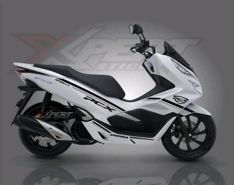 Jual Cutting Sticker Honda Pcx 2018 Putih Striping Hitam Abu Abu Di