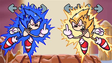 FNF Super Sonic Blue V S Fleetway Super Sonic Super Sonic VS Fleetway