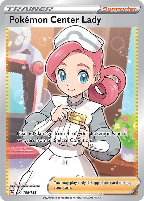 Pokemon Center Lady Full Art Swsh04 Vivid Voltage Pokemon