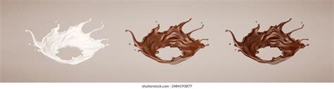 Milk Chocolate Splash Melted Brown Choco Vetor Stock Livre De