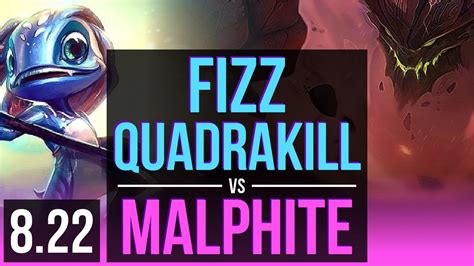 FIZZ Vs MALPHITE MID Quadrakill KDA 9 0 9 2 Early Solo Kills