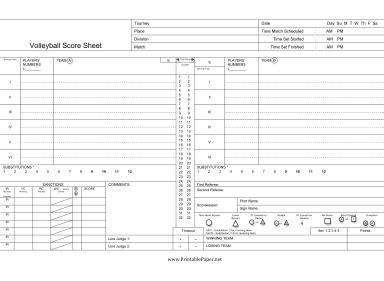 Volleyball Score Sheet Sask Download Printable PDF, 50% OFF