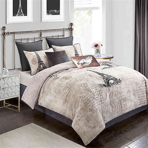 Paris Rose Gold 8 Piece Comforter Set Twin