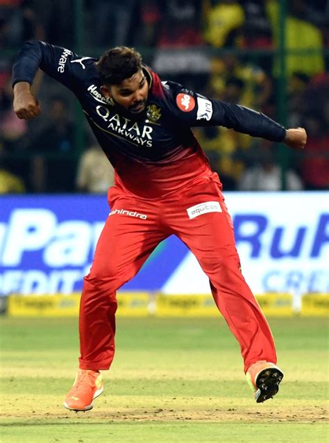 Bangalore RCB Bowler Wanindu Hasaranga Celebrates After Taking The