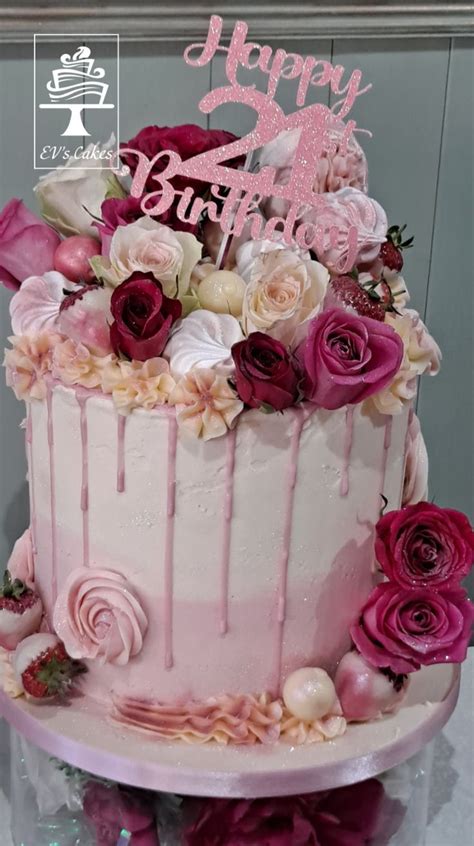 Pink Flower Overload Drip Cake Drip Cakes Cake Decorating Designs