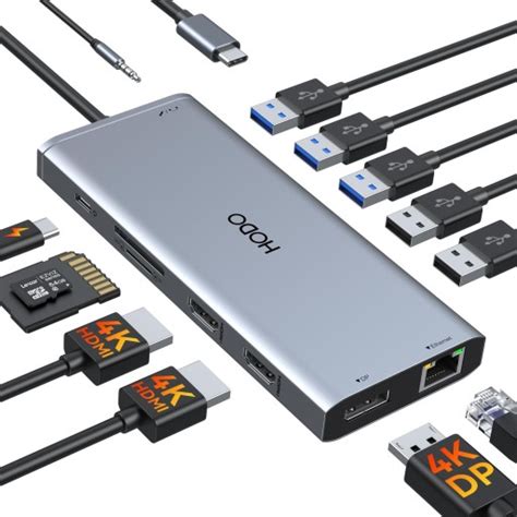 Stacja dokująca USB C Podwójny monitor HDMI Displayport Ethernet PD