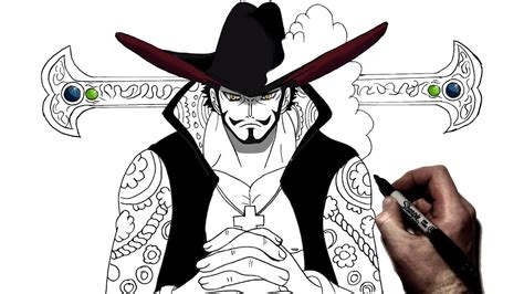 How To Draw Dracule Mihawk Step By Step One Piece YouTube