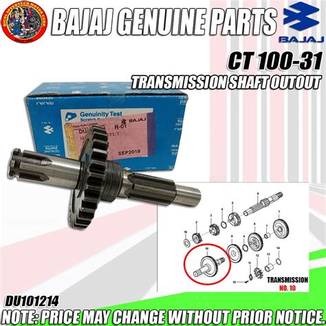 CT 100 31 TRANSMISSION SHAFT OUTPUT KMC Genuine DU101214 Shopee