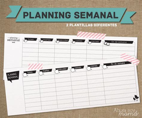 Planning Semanal Imprimible Gratuito Para Descargar En Pdf Imprimible Imprimibles Organizadores