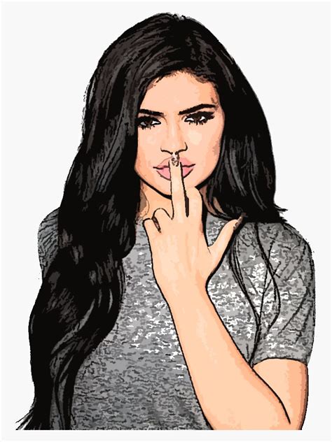 Kylie Jenner Cartoon Sticker For Sale By Livpaigedesigns Redbubble