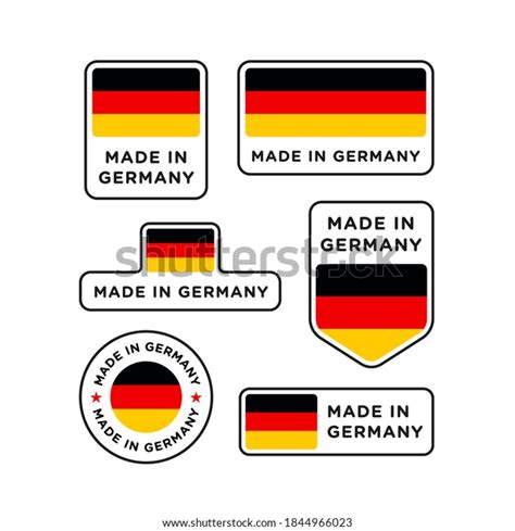 Various Made Germany Labels Set German Stock Vector Royalty Free