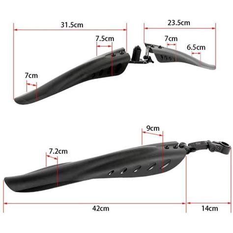 Ensemble Garde Boue Vtt Avant Et Arri Re R Glable Noir Pour Vtt