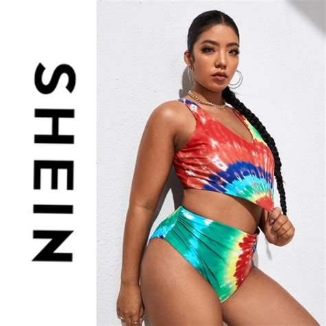 SHEIN Swim Shein New Tyedye Knot Hem Bikini Swimsuit Poshmark