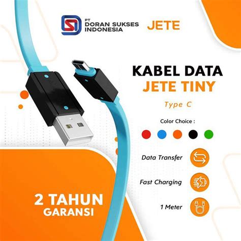 Kabel Data USB Type C Lightning Fast Charging JETE Tiny Garansi 2