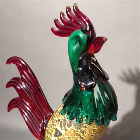 Large Murano Glass Rooster Figurine S For Sale At Pamono