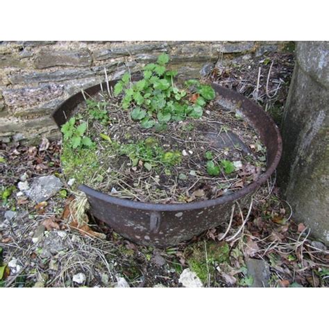 Cast Iron Antique Famine Pot Approximately 24 Inches Diameter