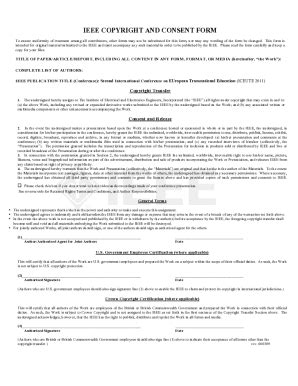 Fillable Online IEEE COPYRIGHT AND CONSENT FORM GICAP Fax Email Print