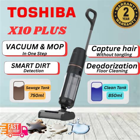 toshiba powerful suction wet dry vacuum mop   smart mop led