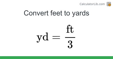 Feet → Yards converter (ft to yd) - Length Converter - Online Calculator