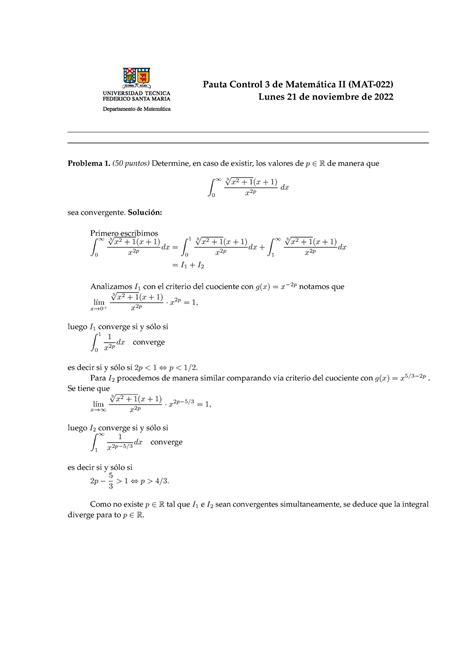 Pauta Control 3 MAT 022 2022 2 Pauta Control 3 De Matem Atica II