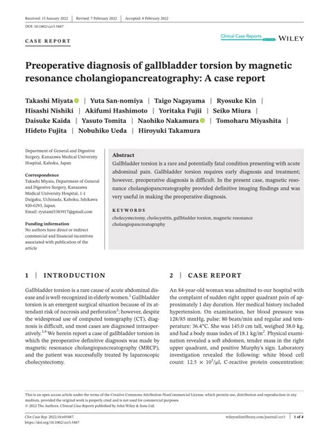 [pdf] Preoperative Diagnosis Of Gallbladder Torsion By Magnetic Resonance