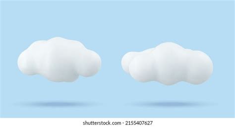 White 3d Clouds Set Isolated On Stock Vector Royalty Free 1963376845