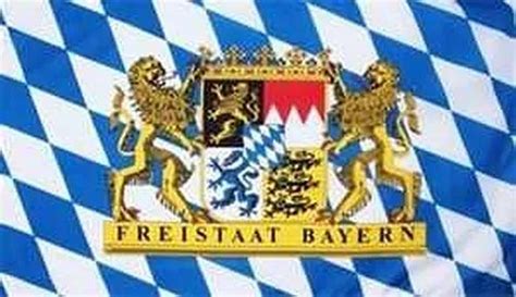 FAHNE FLAGGE BAYERN Freistaat mit Löwen Staatswappen 90x150 cm