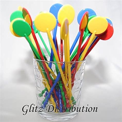 7 Disc Assorted Cocktail Stirrers Swizzle Sticks 100 Pk By