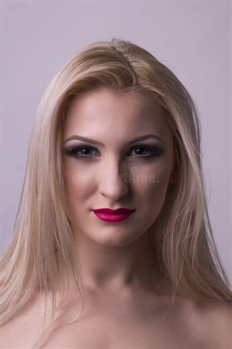 Attractive Blonde Woman Face Closeup Stock Image Image Of Perfect Caring