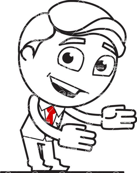 Outline Man In Suit Cartoon Vector Character Aka Ben The Banker Show2 Graphicmama